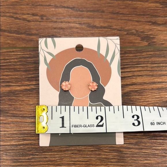 Lauren Conrad Pink Floral Stud Earrings - Picture 2 of 2